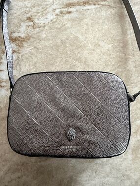 Kurt Geiger Pewter Diagonal-Quilt Crossbody Bag